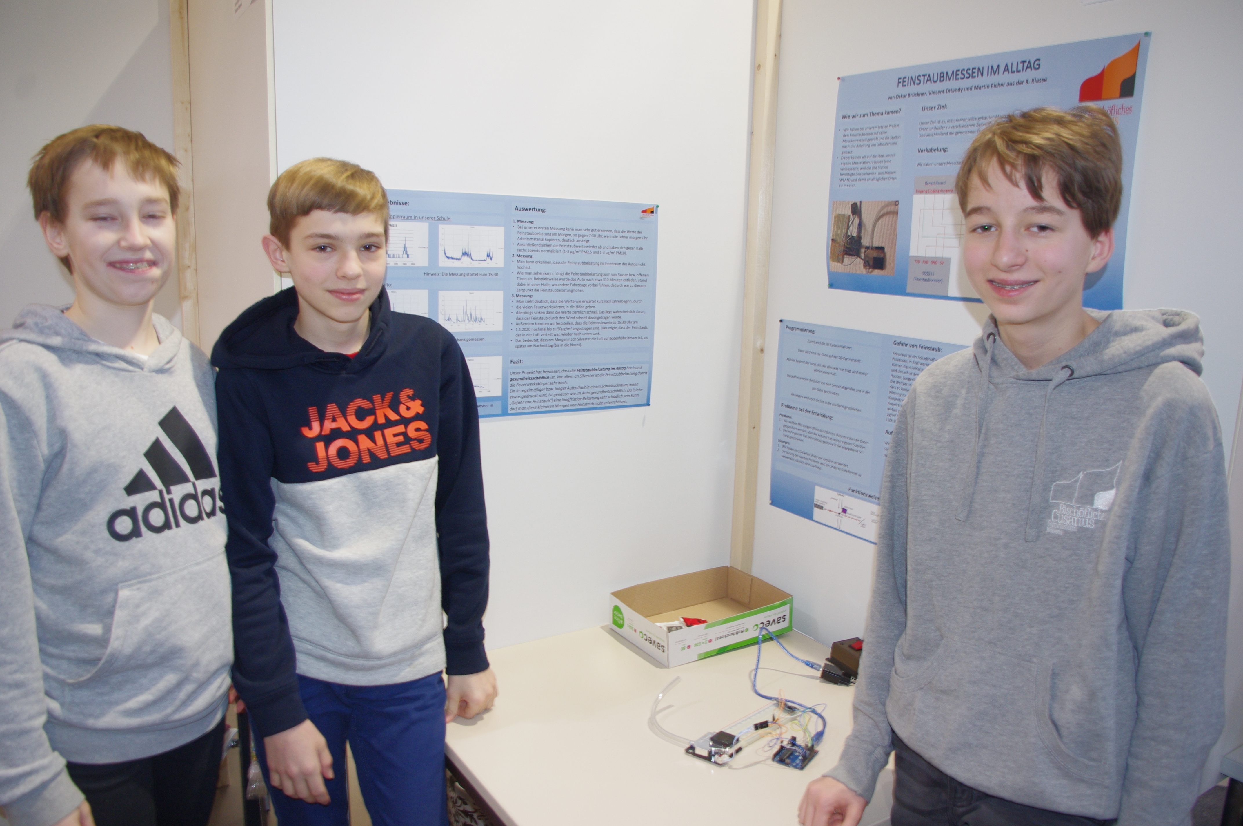 v.l.n.r. Vincent Ditandy, Martin Eicher (beide 8a), Oskar Brückner (8d)